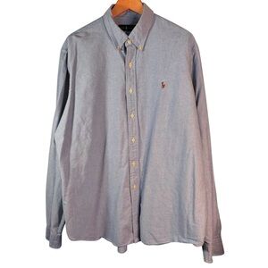 Polo Ralph Lauren Long Sleeve Button Down Oxford Shirt Size XXL Blue Chambray